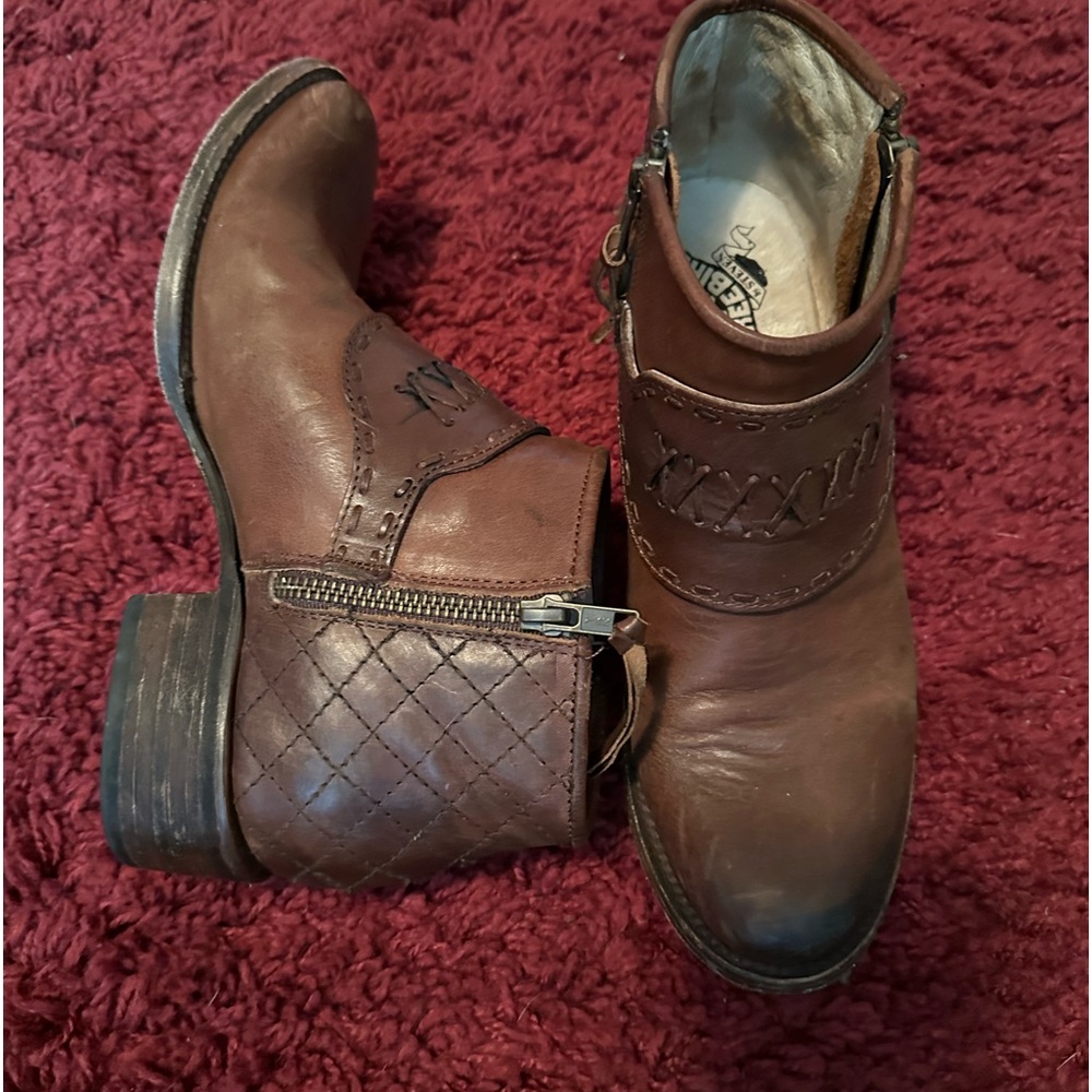 Preowned Free Bird Steven’s Booties Cognac Color … - image 1